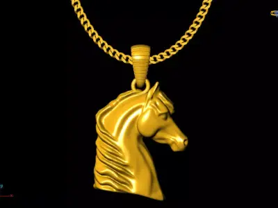Horse pendant charms - one inch pendant 3D print model