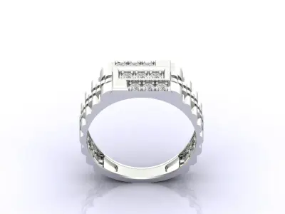Print Ready STL 3DM  Gents Rings Diamond Men Ring  3D print model 158