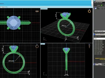 Solitaire Diamond Ring R1 3D print model
