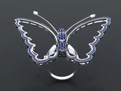 butterfly halo ring 3D print model