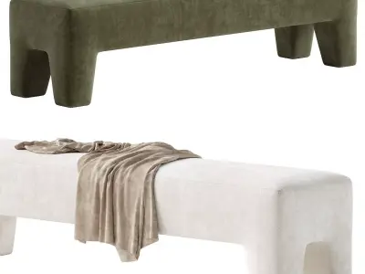 Hugo Angled Bench 3D model