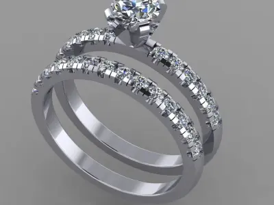 Minimal diamond ring with band 3D print model