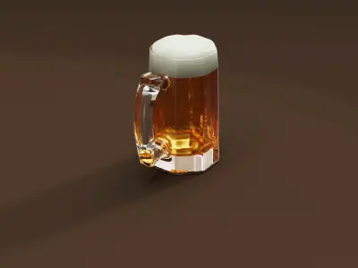Glass Mug of Beer 3D model