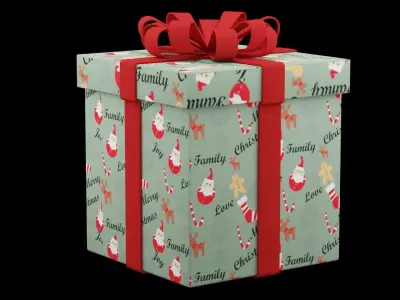 Christmas Gift Box  Low-poly 3D model