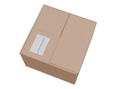 Simple Game-Ready Cardboard Box 3D Model Low-poly 3D model