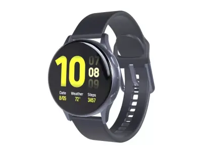 Samsung Galaxy Watch Active 2 - Aluminium Aqua Black Low-poly 3D model