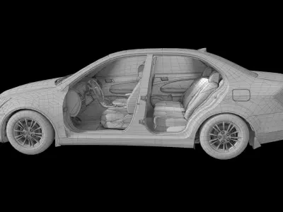 BYD EVNew Energy Vehicle with Interior Low-poly 3D model