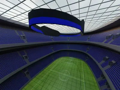 Football Stadium Low-poly 3D model 6