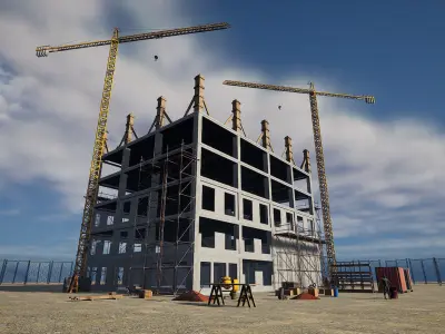 Construction Site v1 - Unreal Engine Project Low-poly 3D model