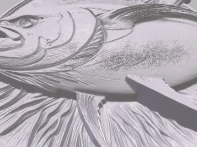 Bluefin Tuna 1 basrelief for 3D printing 3D print model