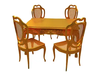classical Dining set Low-poly 3D model