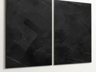 Plaster Two Photo Frame 210 Low-poly 3D model