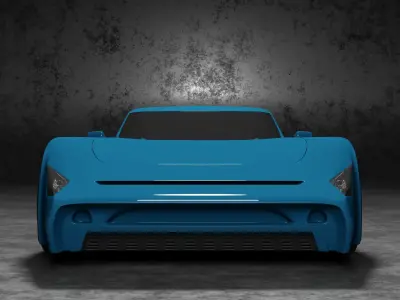 Blue sport car concept model 3D model