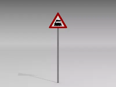 Rail crossing sign 3D model