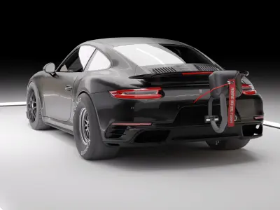 Porsche 911 Turbo S Drag Racing 3D Model 3D model