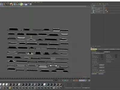 Chinese style eaves building roof style ancient 3D model