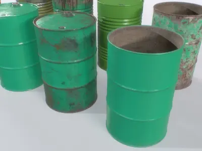 Barrel PBR Pack 3 Low-poly 3D model