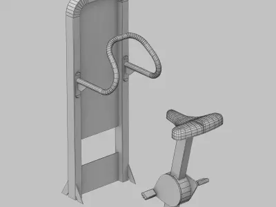 Outdoor gym equipments Low-poly 3D model