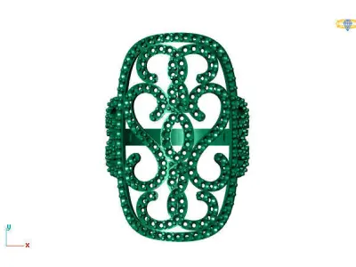 Vintage Womens Diamond Ring Women Rings 3dmodels 3D print model 3D print model 5