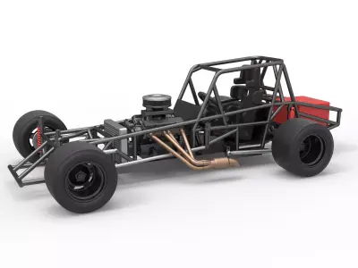 Vintage Asphalt Modified stock car Base V2 Scale 1 to 25 3D print model