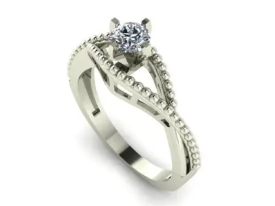 1 stone solitair ring 3D print model