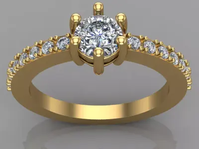 Anillo Solitario Elegante 3D print model