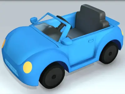 Kids Motor Car Low-poly 3D model