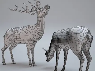 Deer Statues 3D model