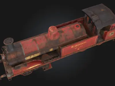 Rustic Engine  Vintage Locomotive Engine  3D model