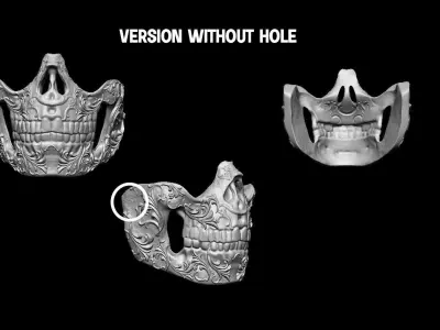  Stylized Skull Mask Ornamental 3D print model