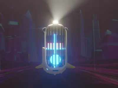 Flying sky bike cyberpunk low-poly 3D Low-poly 3D model