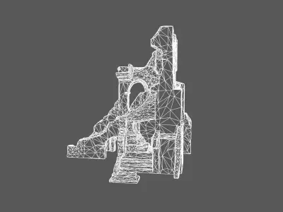 Ancient Stone Ruins with Arched Stairways   3D model