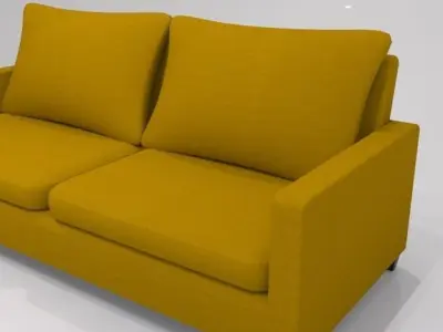 Yellow 2 seater sofa h87 w200 d86 Low-poly 3D model