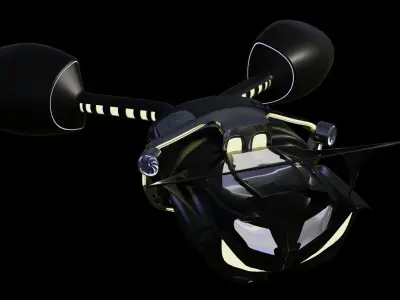 Cyberpunk sci fi flying car Free 3D model