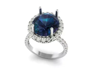 Princess Oval Diamond Ring  3D print model