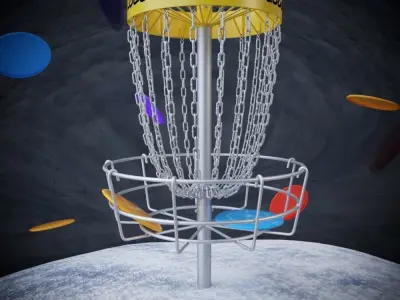 Frisbee Golf Snow Globe 3D model