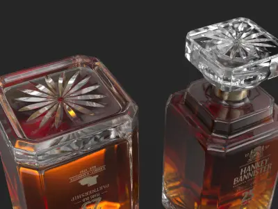 Hankey Bannister 25 YO Scotch Premium Whisky Carafe with Drink 3D model