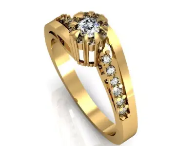 daimond ring 3D print model 20