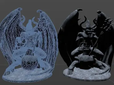 Satan statue 2 3D model