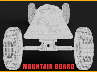 Mountainboard Skateboard 3D model
