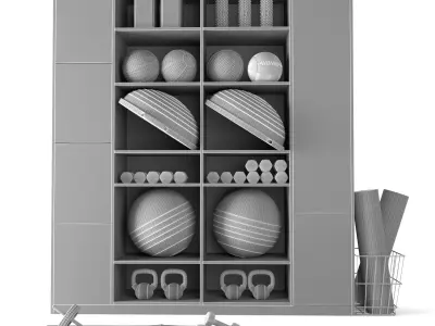 Home Gym Yoga Decoration Set 042 Low-poly 3D model