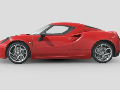 Alfa Romeo 4C 2014 Low-poly 3D model