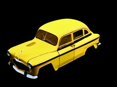 Classic Yellow Taxi 3D Model Low-poly 3D model from CGTrader