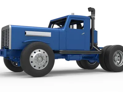 Vintage GATR Racing Semi truck Version 2 Scale 1 to 25 3D print model