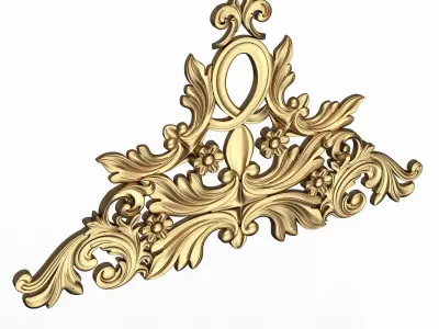 Carved Plaster Molding Decoration 049 Low-poly 3D model