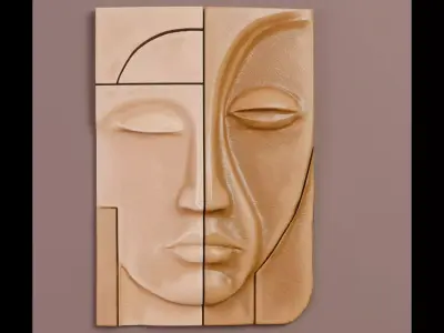 Modern Wall Art Mural Bundle 3D Model Collection