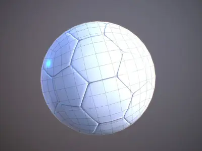 Football Soccerball game-ready low poly high poly model Low-poly 3D model