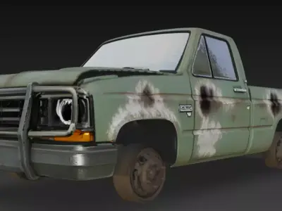 old rugged car 3D model
