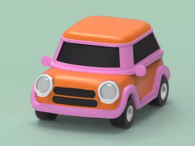 Cartoon Car Low-poly 3D model