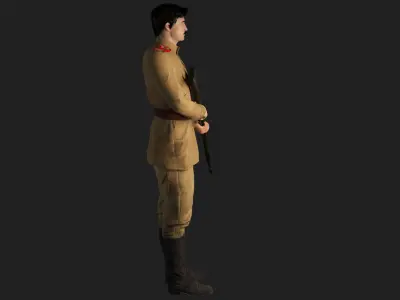 Soldier with kar98k Unreal Engine Rig 3D model